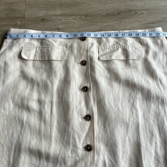J. Crew Cream Linen Blend Button Down Skirt SZ 22 - Picture 4 of 8